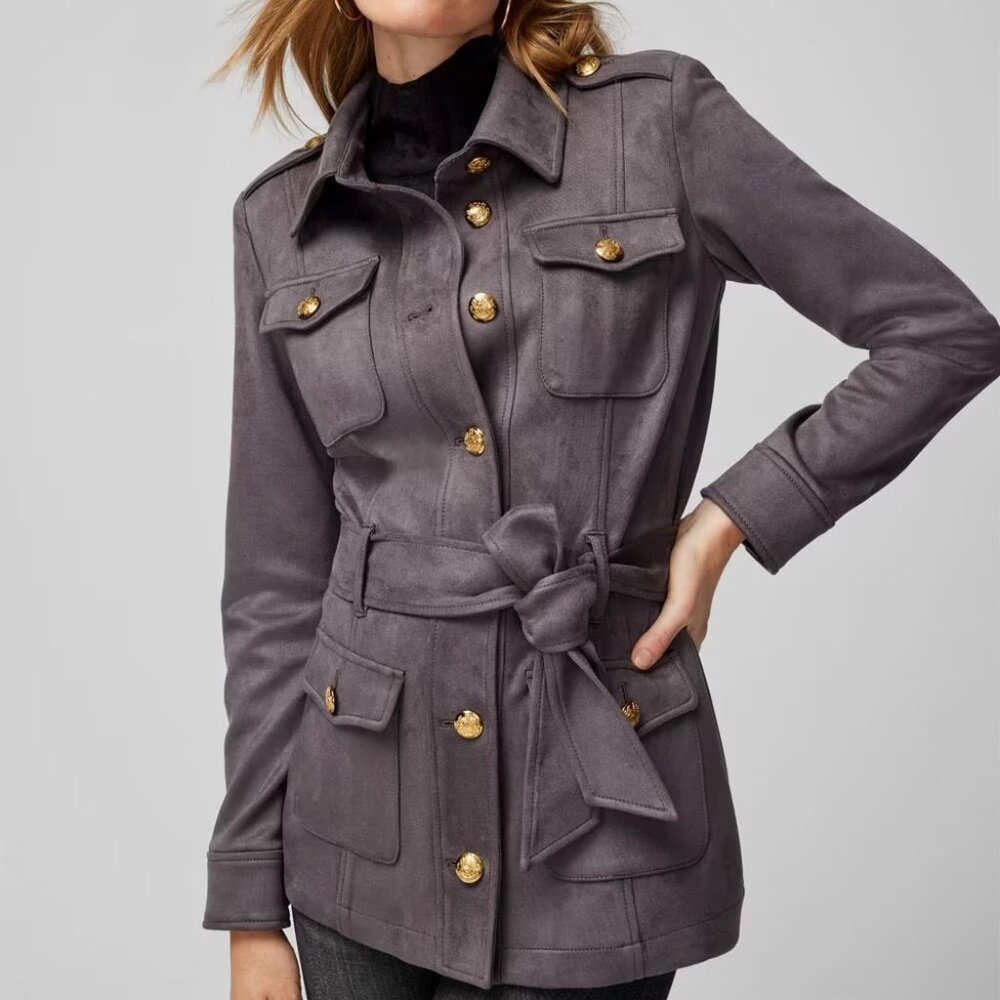 WHBM Ultra Suede Safari Jacket - Picture 1 of 14